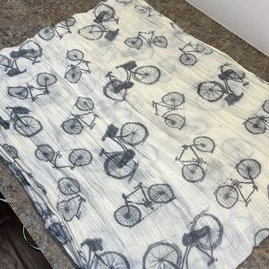 Light Weight Circle Scarf with Bicycle print